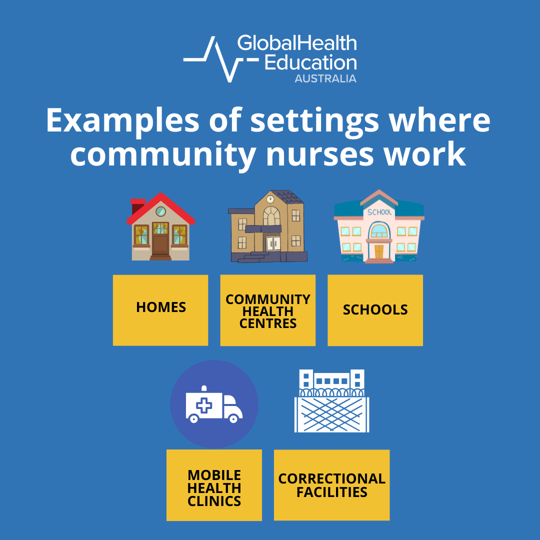 Examples of settings where community nurses work