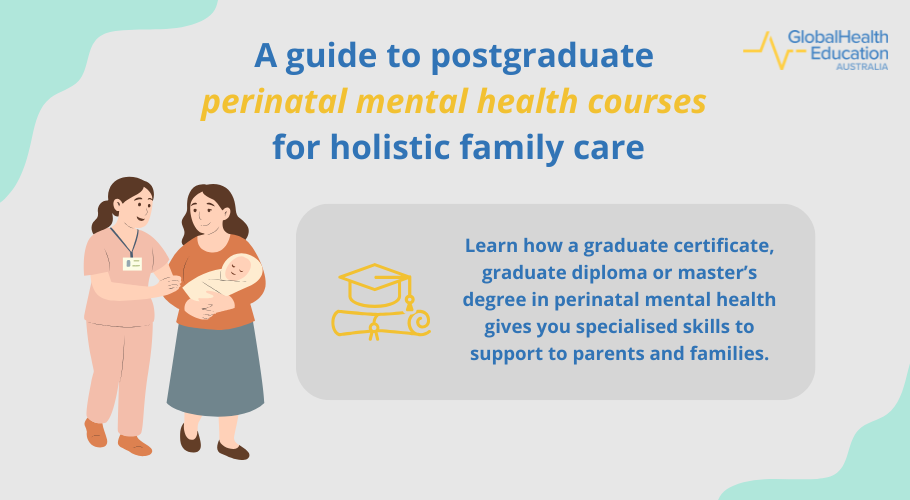 A guide to postgraduate perinatal mental health courses for holistic family care - infographic