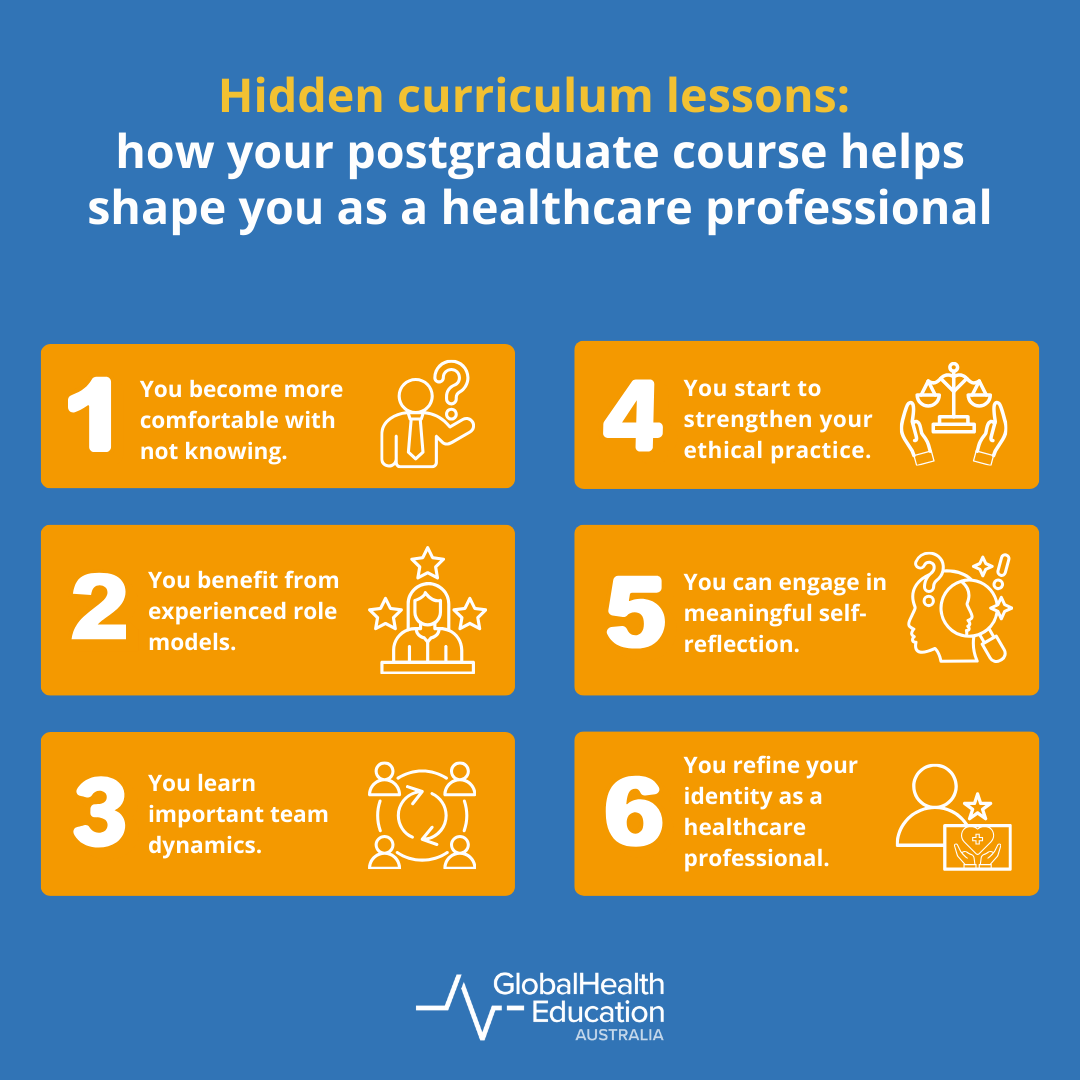 Hidden curriculum lessons: how your postgraduate course helps shape you as a healthcare professional