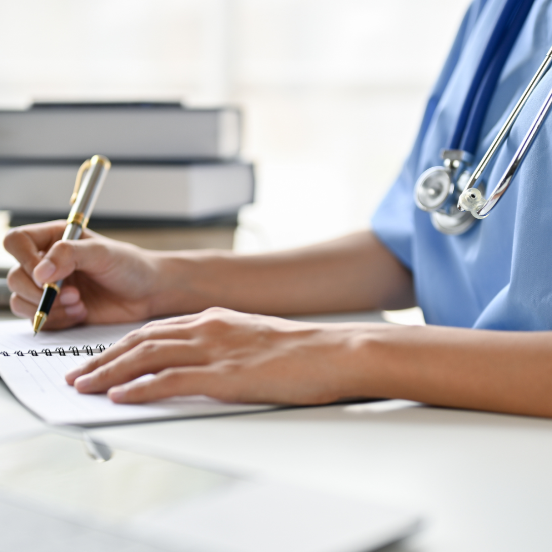 Nurse studying for a master's